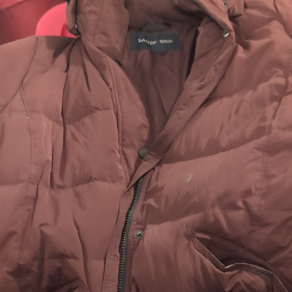 Lands' End Burgundy Quilted Jacket
